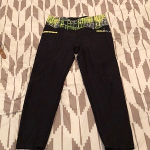 Lime green and black leggings